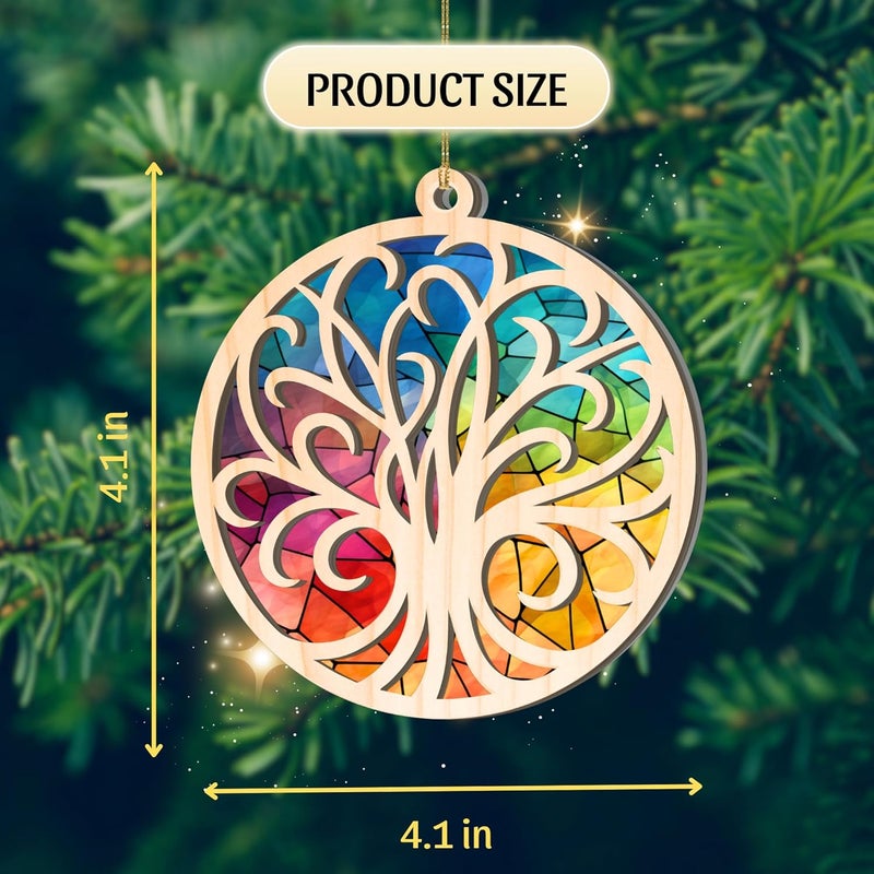 Hutato Tree of Life Ornament 2025 - Strength Ornaments Christmas Decor, Suncatcher Design Gifts for Women, Meaningful Ornaments Christmas Decoration, Gift Idea, Bauble Present, Gift Exchange Decor - Image 3